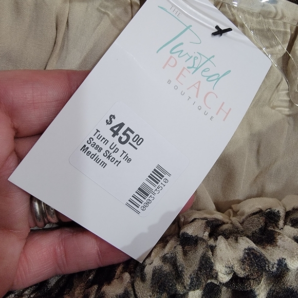 NEW Main Strip Turn up the Sass Skort Leopard ruffled Mini skirt Size M - Picture 14 of 16